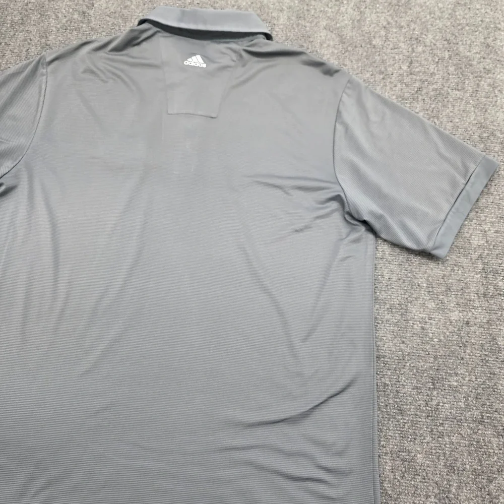 Adidas Polo Shirt Men Medium Gray Striped Greenbrier Classic FedEx Cup Climalite